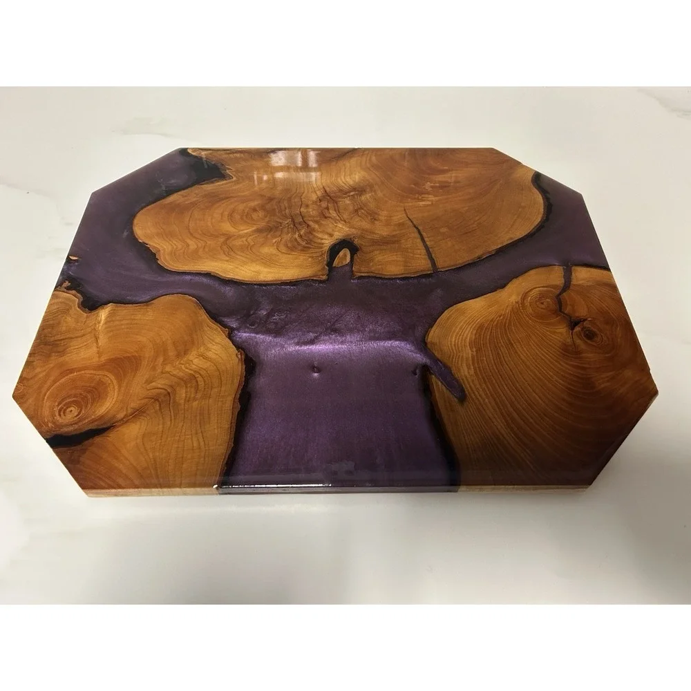 Olive Wood Epoxy Charcuterie Serving Board Home Decor 11x14